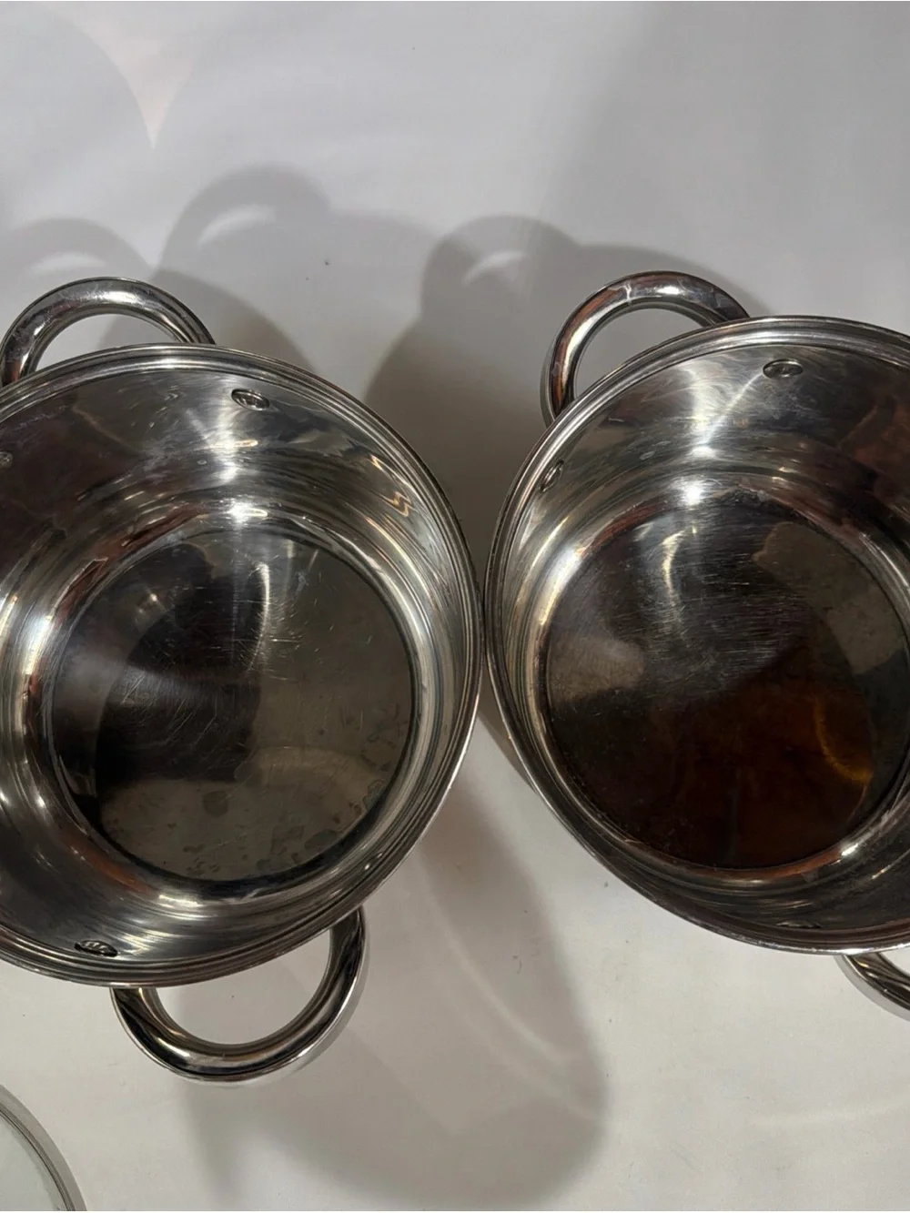 Stainless Steel Cooking Pots with Glass Lids - Silver